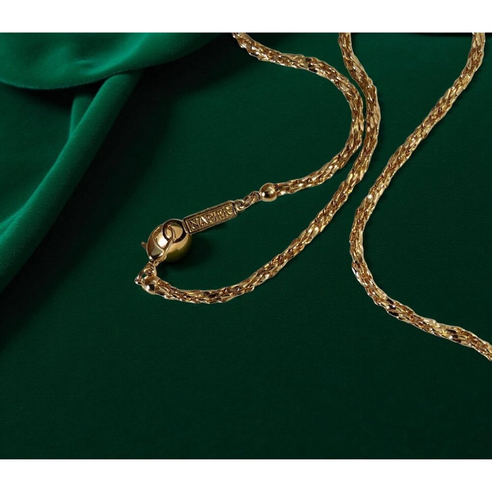 Vintage Womens Napier 28" Twisted Rope Style Gold Tone Necklace